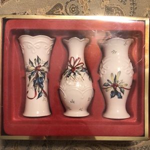 Lenox Winter Greetings Bud Vases, Set of 3